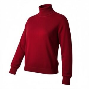 100% Cashmere Turtleneck Red‎ Preppy Classic Capsule Small Quiet Luxury Luxe